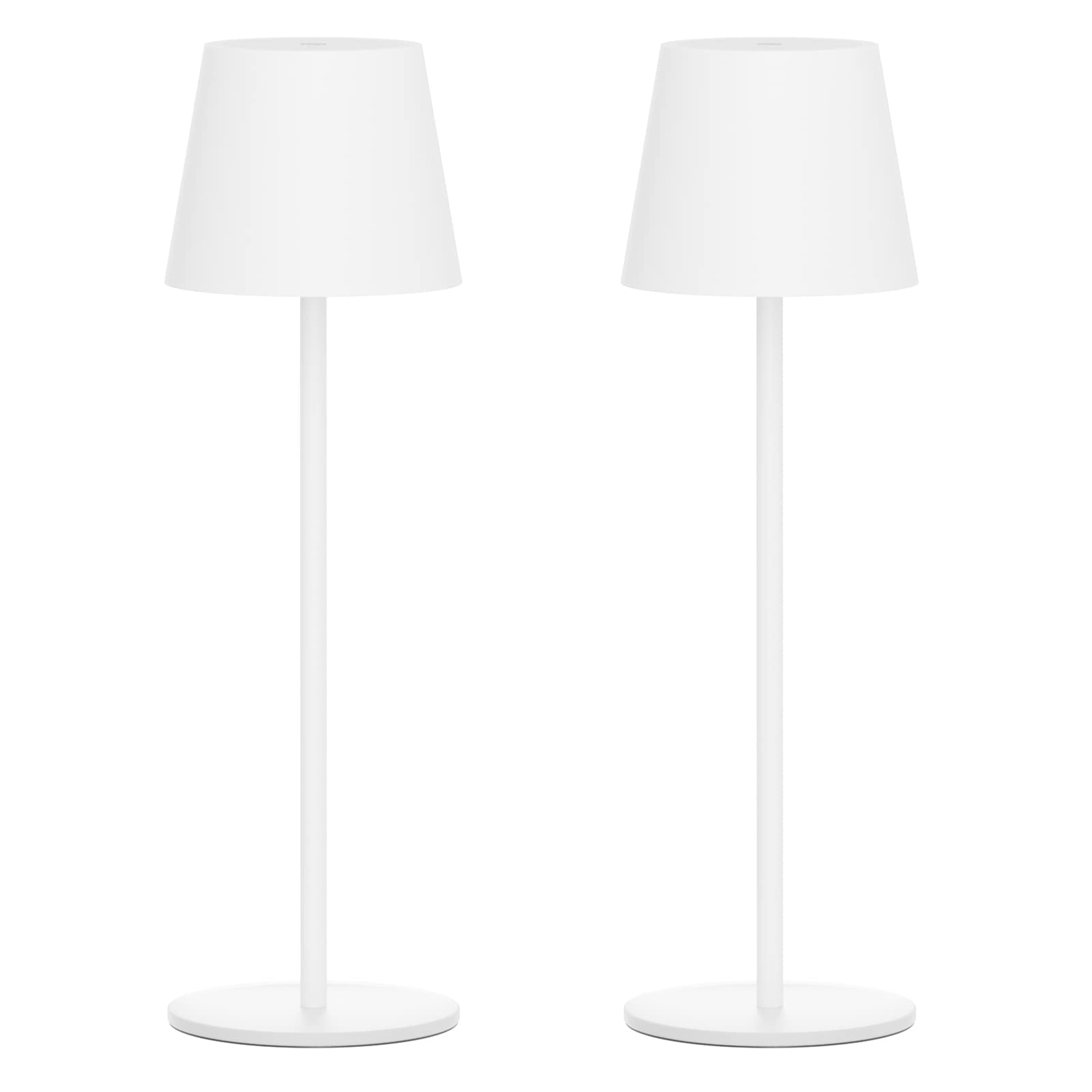 Es werde Licht: Klighten 2 Stück LED Dimmbare Akku Tischlampe, kabellos, wiederaufladbar, warme Lichtfarbe 3000K, Tischleuchte für Innen und Aussen mit USB-C, Aluminium, IP54 Wasserdicht, Dunkelgrau