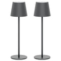 Es werde Licht: Klighten 2 Stück LED Dimmbare Akku Tischlampe, kabellos, wiederaufladbar, warme Lichtfarbe 3000K, Tischleuchte für Innen und Aussen mit USB-C, Aluminium, IP54 Wasserdicht, Dunkelgrau