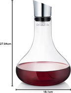 Feiner Wein braucht gute Behandlung: Blomus -ALPHA- Dekantierkaraffe aus Glas, komfortables & tropffreies eingießen des Weins, Filter & Belüftung, Ein-Hand-Bedienung, spülmaschinenfestes Glas