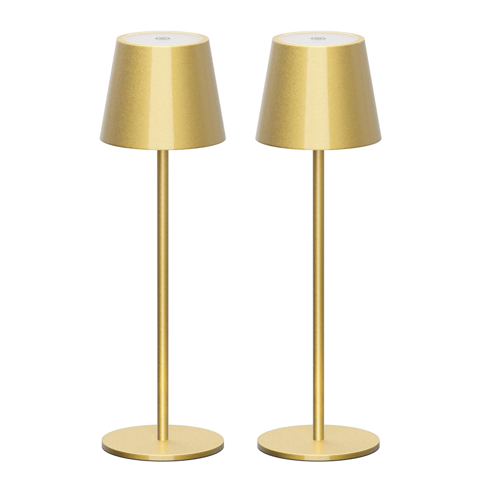 Es werde Licht: Klighten 2 Stück LED Dimmbare Akku Tischlampe, kabellos, wiederaufladbar, warme Lichtfarbe 3000K, Tischleuchte für Innen und Aussen mit USB-C, Aluminium, IP54 Wasserdicht, Dunkelgrau