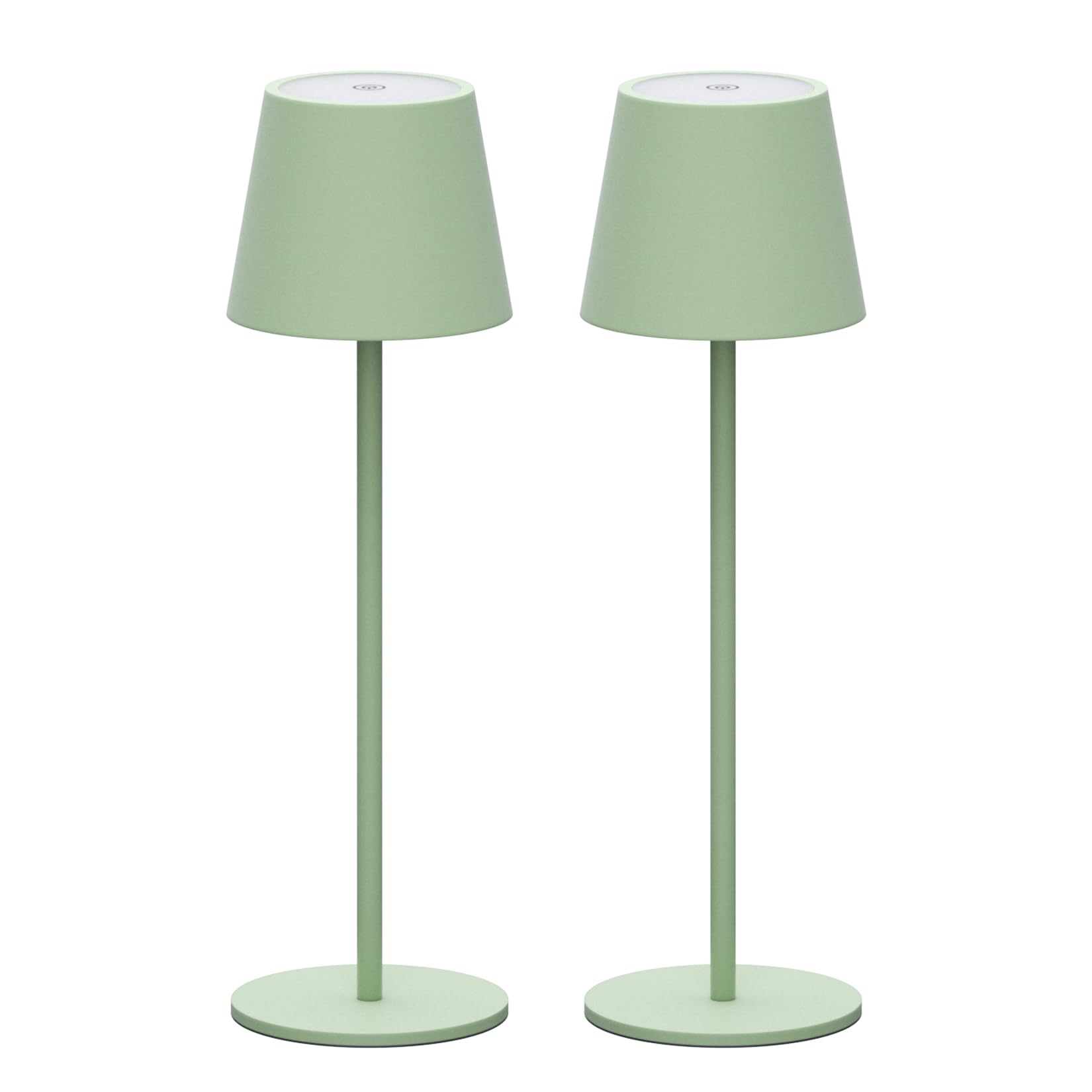 Es werde Licht: Klighten 2 Stück LED Dimmbare Akku Tischlampe, kabellos, wiederaufladbar, warme Lichtfarbe 3000K, Tischleuchte für Innen und Aussen mit USB-C, Aluminium, IP54 Wasserdicht, Dunkelgrau