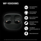Was auf's Ohr? Sony WF-1000XM5 Kabellose Noise Cancelling Kopfhörer, Bluetooth, In-Ear-Kopfhörer, Mikrofon, bis zu 24 Stunden Akkulaufzeit, Schnellladefunktion, IPX4, iOS & Android kompatibel