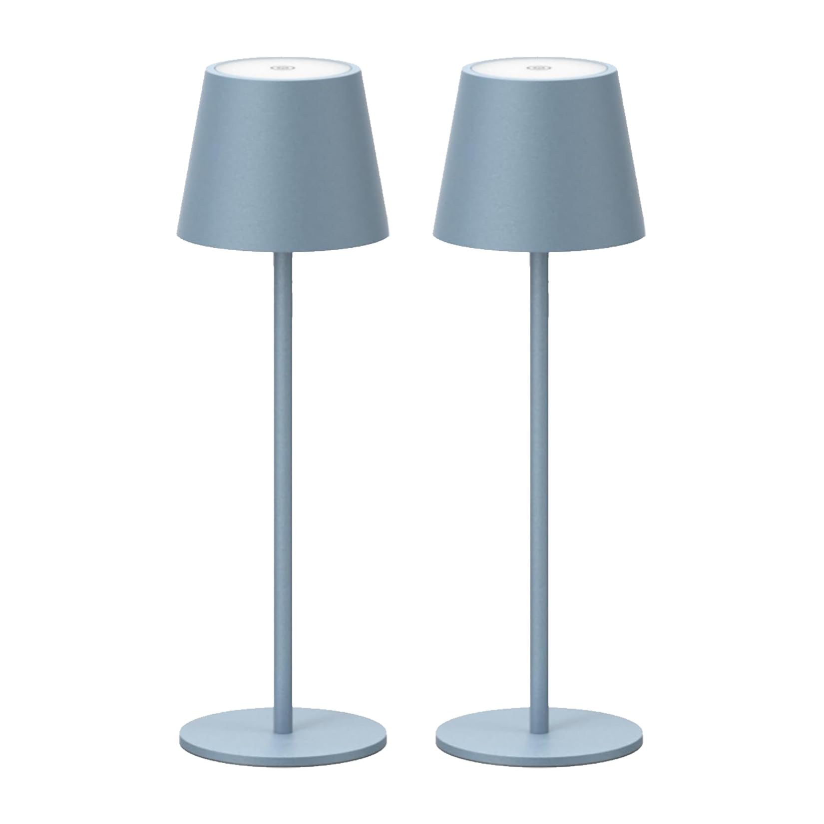 Es werde Licht: Klighten 2 Stück LED Dimmbare Akku Tischlampe, kabellos, wiederaufladbar, warme Lichtfarbe 3000K, Tischleuchte für Innen und Aussen mit USB-C, Aluminium, IP54 Wasserdicht, Dunkelgrau