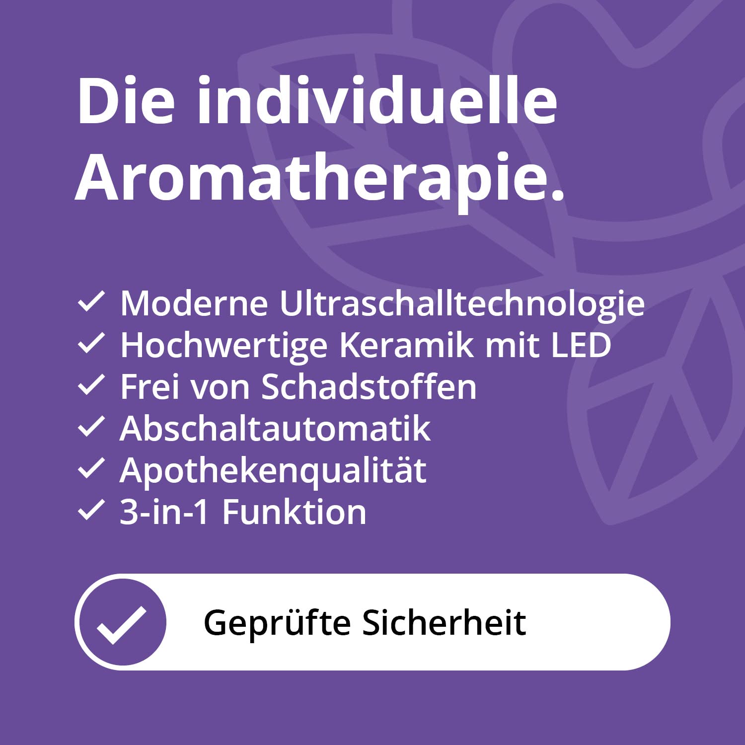 AAAAroma! Moderner Keramik Aroma Diffuser für ätherische Öle mit LED Licht 3-in-1: Ultraschall Diffusor, Luftbefeuchter und Nachtlicht - 100 ml Wassertank (Schwarz)