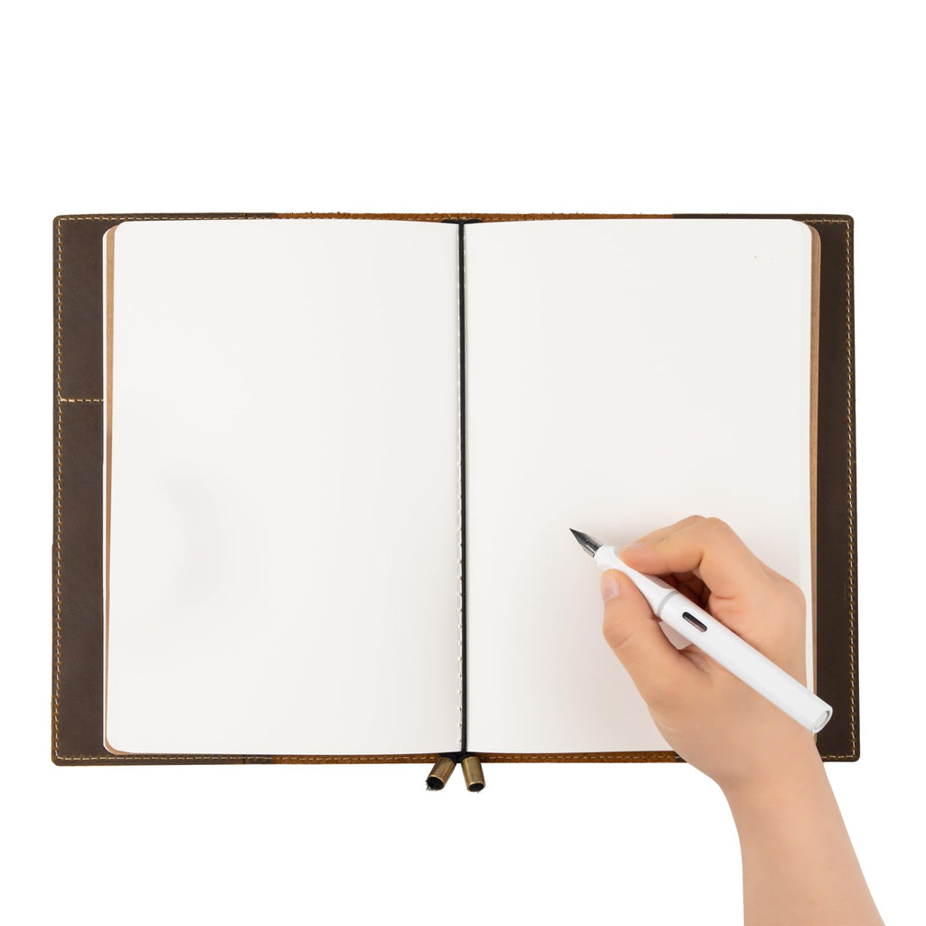 Damit keine Erinnerung verlorengeht: Wanderings A5 Travelers Notebook mit Fächern – Echtes Leder Journal, 6" x8,5/15 x 22cm Nachfüllbares Reisetagebuch, um alle Abenteuer des Lebens festzuhalten, 120 GSM Blanko Einlagen