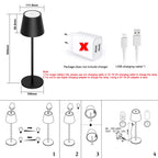 Es werde Licht: Klighten 2 Stück LED Dimmbare Akku Tischlampe, kabellos, wiederaufladbar, warme Lichtfarbe 3000K, Tischleuchte für Innen und Aussen mit USB-C, Aluminium, IP54 Wasserdicht, Dunkelgrau