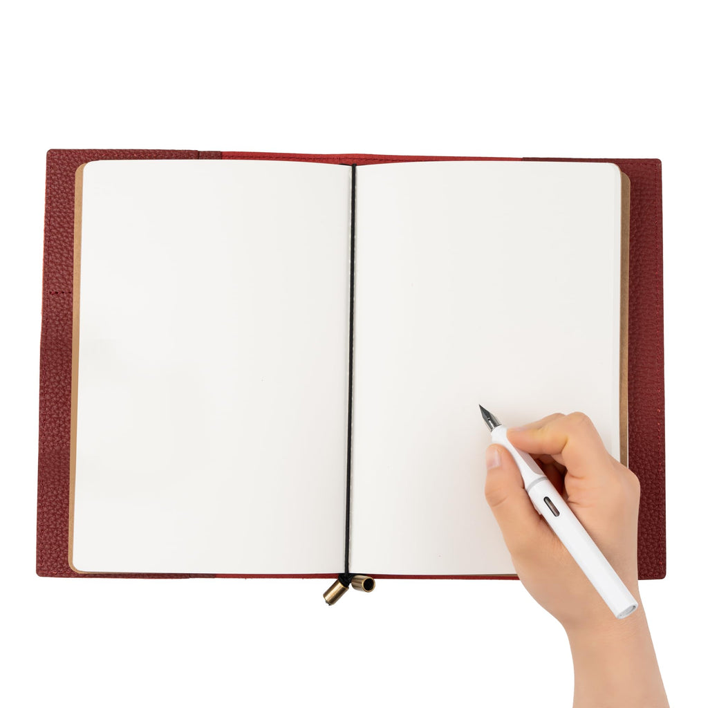 Damit keine Erinnerung verlorengeht: Wanderings A5 Travelers Notebook mit Fächern – Echtes Leder Journal, 6" x8,5/15 x 22cm Nachfüllbares Reisetagebuch, um alle Abenteuer des Lebens festzuhalten, 120 GSM Blanko Einlagen