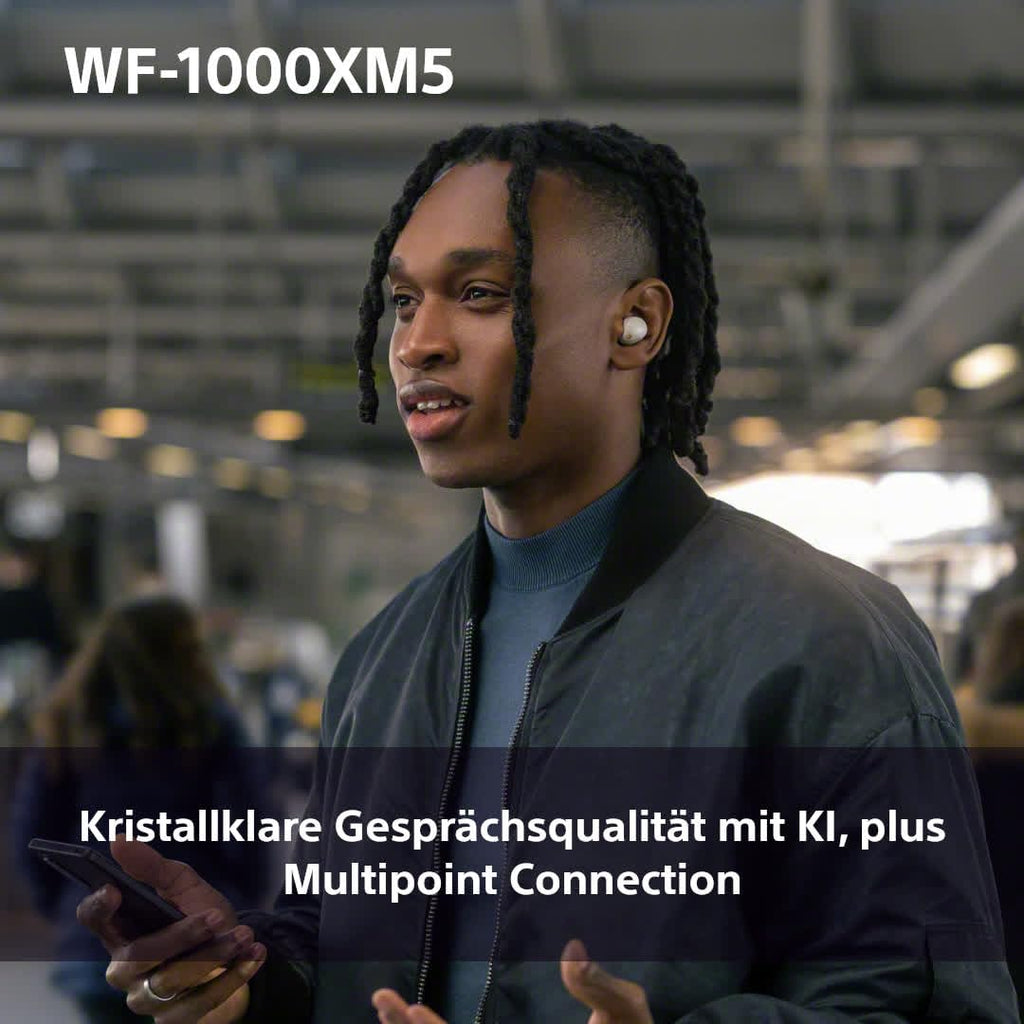 Was auf's Ohr? Sony WF-1000XM5 Kabellose Noise Cancelling Kopfhörer, Bluetooth, In-Ear-Kopfhörer, Mikrofon, bis zu 24 Stunden Akkulaufzeit, Schnellladefunktion, IPX4, iOS & Android kompatibel