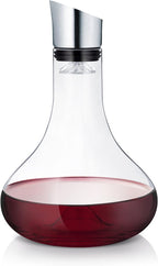 Feiner Wein braucht gute Behandlung: Blomus -ALPHA- Dekantierkaraffe aus Glas, komfortables & tropffreies eingießen des Weins, Filter & Belüftung, Ein-Hand-Bedienung, spülmaschinenfestes Glas