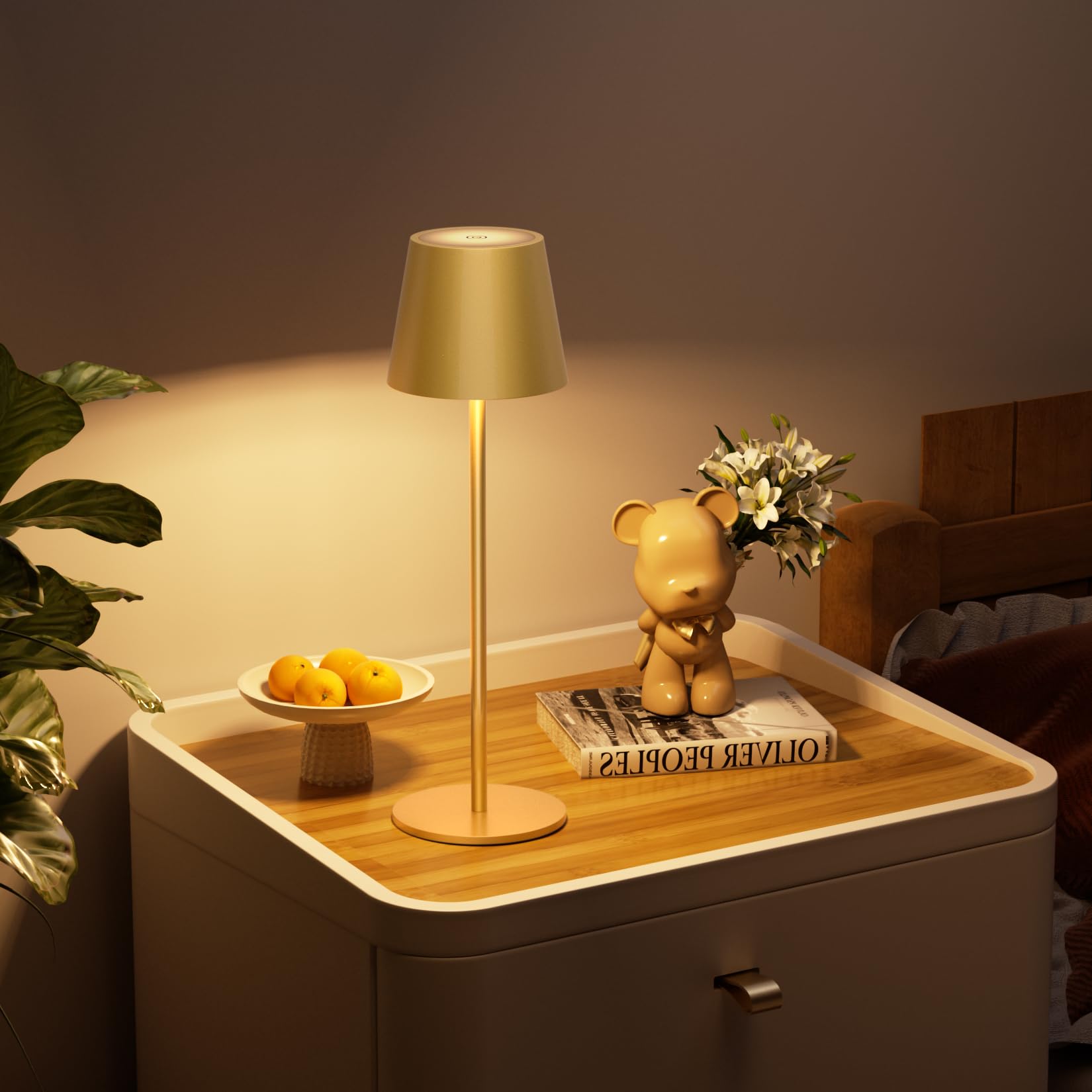 Es werde Licht: Klighten 2 Stück LED Dimmbare Akku Tischlampe, kabellos, wiederaufladbar, warme Lichtfarbe 3000K, Tischleuchte für Innen und Aussen mit USB-C, Aluminium, IP54 Wasserdicht, Dunkelgrau