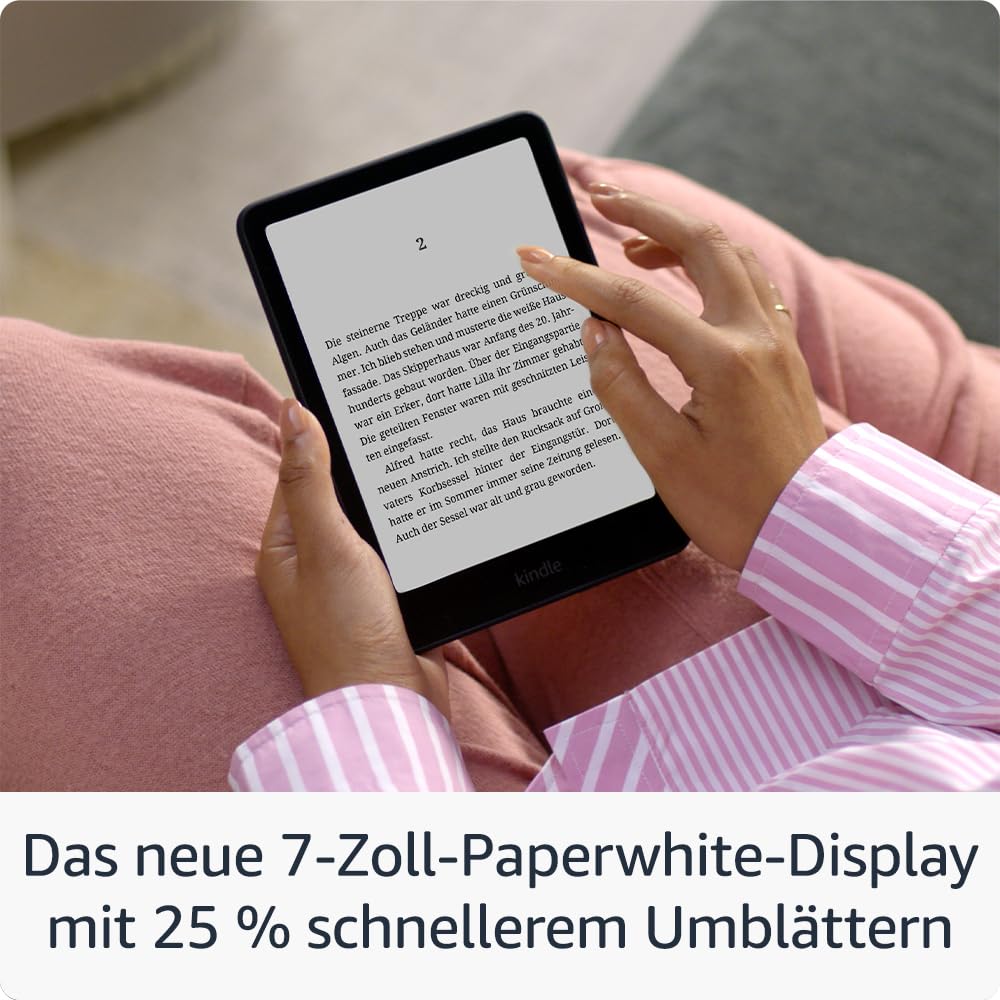 Display statt Papier? Amazon Kindle Paperwhite (neueste Generation) – Unser schnellster Kindle, mit neuem 7-Zoll-Display und wochenlanger Akkulaufzeit – 16 GB – ohne Werbung