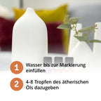 AAAAroma! Moderner Keramik Aroma Diffuser für ätherische Öle mit LED Licht 3-in-1: Ultraschall Diffusor, Luftbefeuchter und Nachtlicht - 100 ml Wassertank (Schwarz)