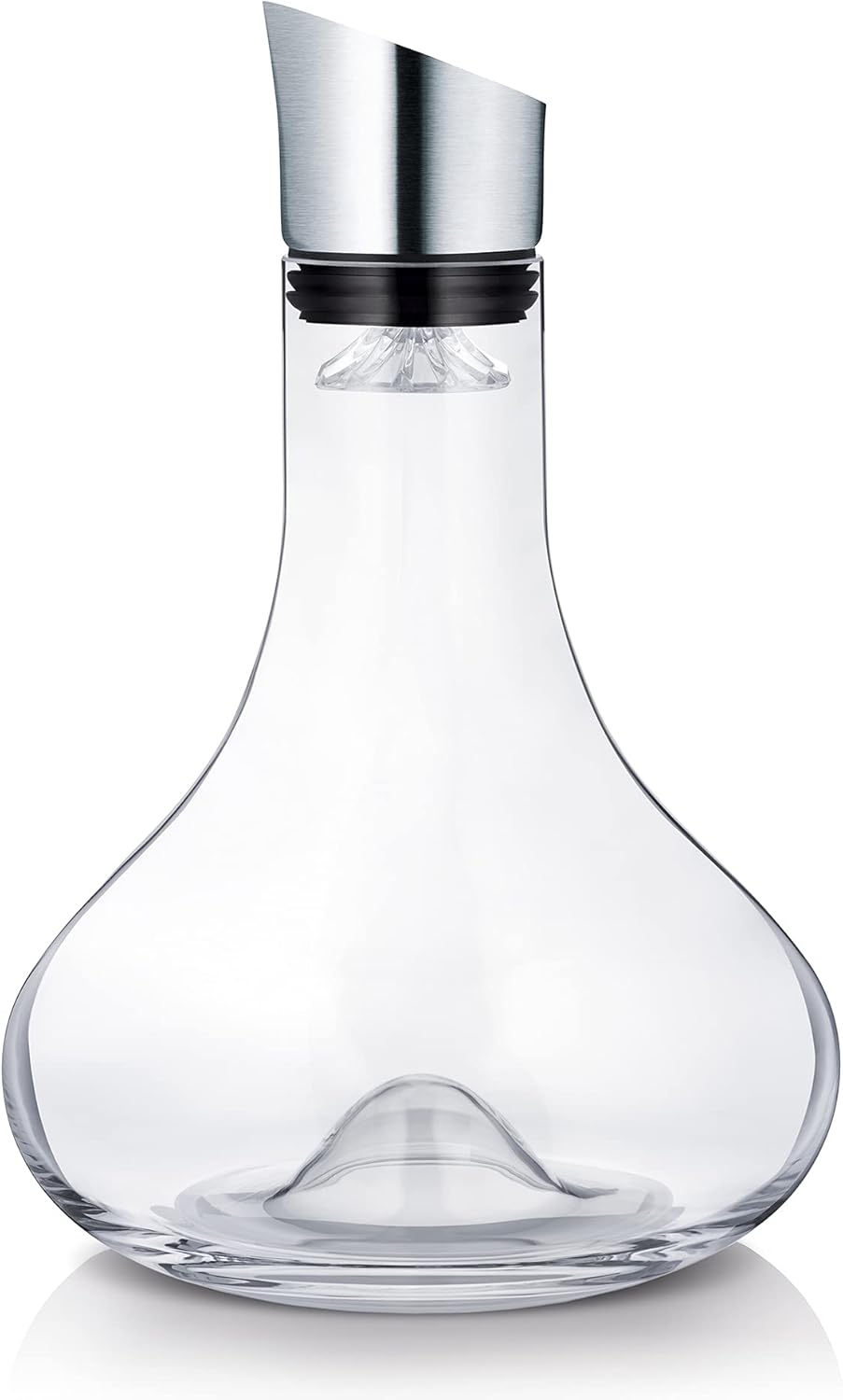 Feiner Wein braucht gute Behandlung: Blomus -ALPHA- Dekantierkaraffe aus Glas, komfortables & tropffreies eingießen des Weins, Filter & Belüftung, Ein-Hand-Bedienung, spülmaschinenfestes Glas