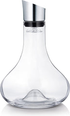 Feiner Wein braucht gute Behandlung: Blomus -ALPHA- Dekantierkaraffe aus Glas, komfortables & tropffreies eingießen des Weins, Filter & Belüftung, Ein-Hand-Bedienung, spülmaschinenfestes Glas