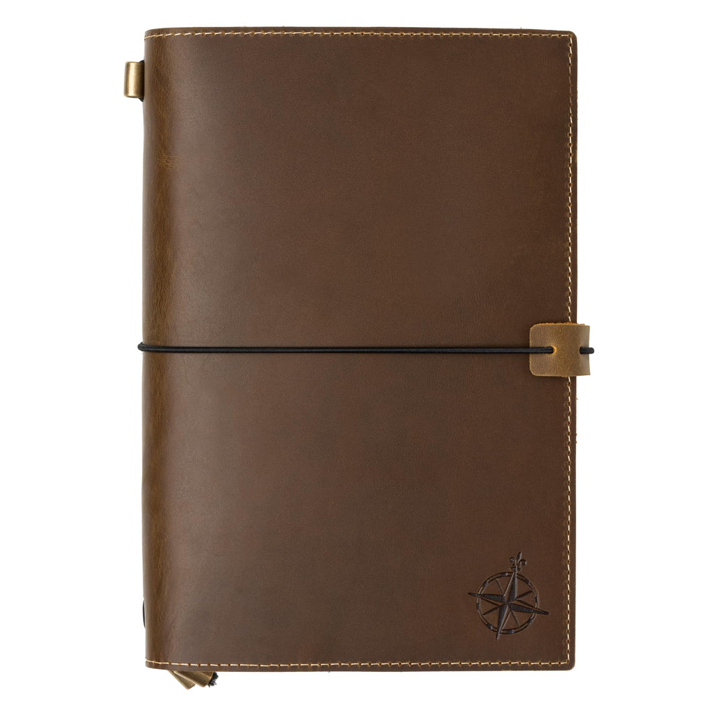Damit keine Erinnerung verlorengeht: Wanderings A5 Travelers Notebook mit Fächern – Echtes Leder Journal, 6" x8,5/15 x 22cm Nachfüllbares Reisetagebuch, um alle Abenteuer des Lebens festzuhalten, 120 GSM Blanko Einlagen