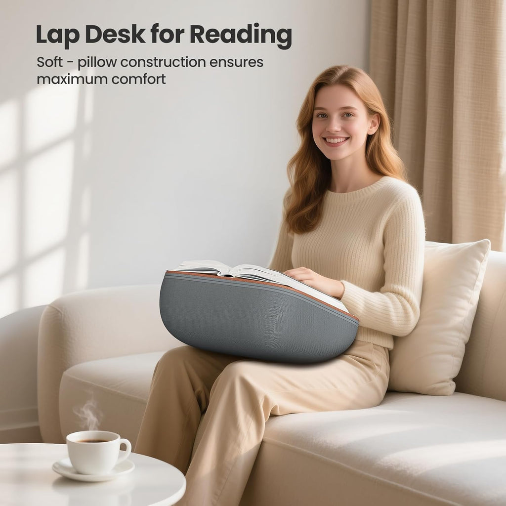Leseratte? Das ist für Dich: Tounee Buchstütze - Ultraweiche Laptisch-Auflage für Bücher, Tablets & E-Reader - Handfreies Lesen in Bett/Couch - Reduziert Nackenverspannungen - Ideal für Bücher- & E-Reader-Fans