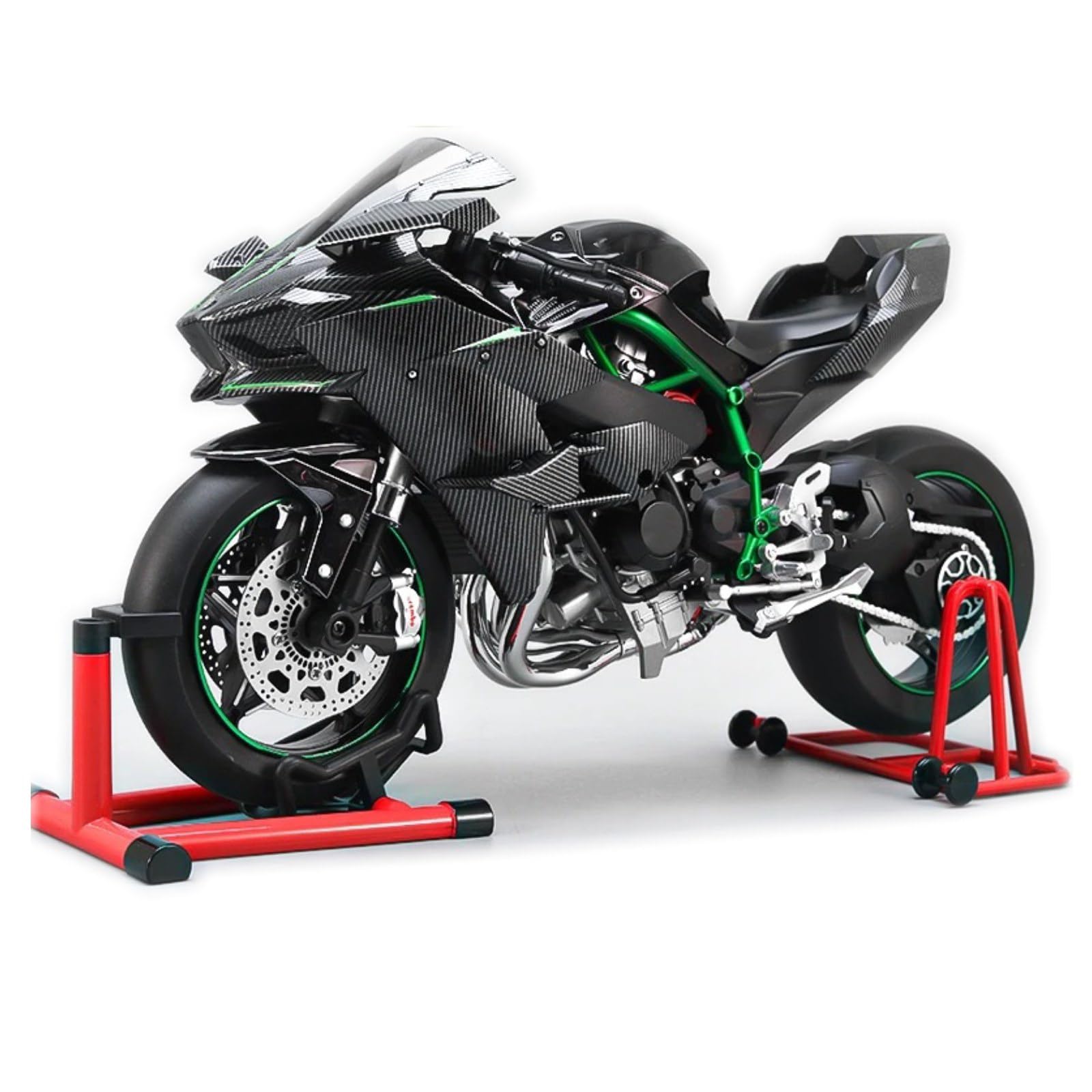 Was Du schon immer wolltest: Diecast-Motorrad mit Sound & Licht Funktionen, Hochglanz-Spray-Finish, Gummireifen, Premium Sammlerstück, Maßstab 1/6
