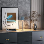Es werde Licht: Klighten 2 Stück LED Dimmbare Akku Tischlampe, kabellos, wiederaufladbar, warme Lichtfarbe 3000K, Tischleuchte für Innen und Aussen mit USB-C, Aluminium, IP54 Wasserdicht, Dunkelgrau
