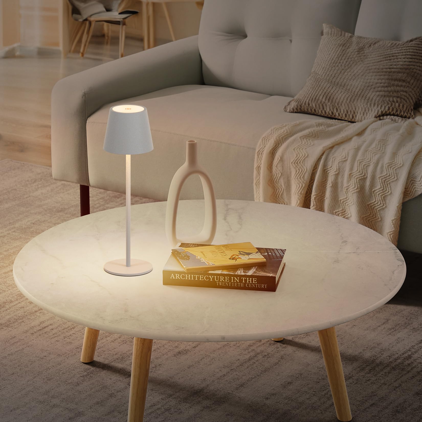 Es werde Licht: Klighten 2 Stück LED Dimmbare Akku Tischlampe, kabellos, wiederaufladbar, warme Lichtfarbe 3000K, Tischleuchte für Innen und Aussen mit USB-C, Aluminium, IP54 Wasserdicht, Dunkelgrau