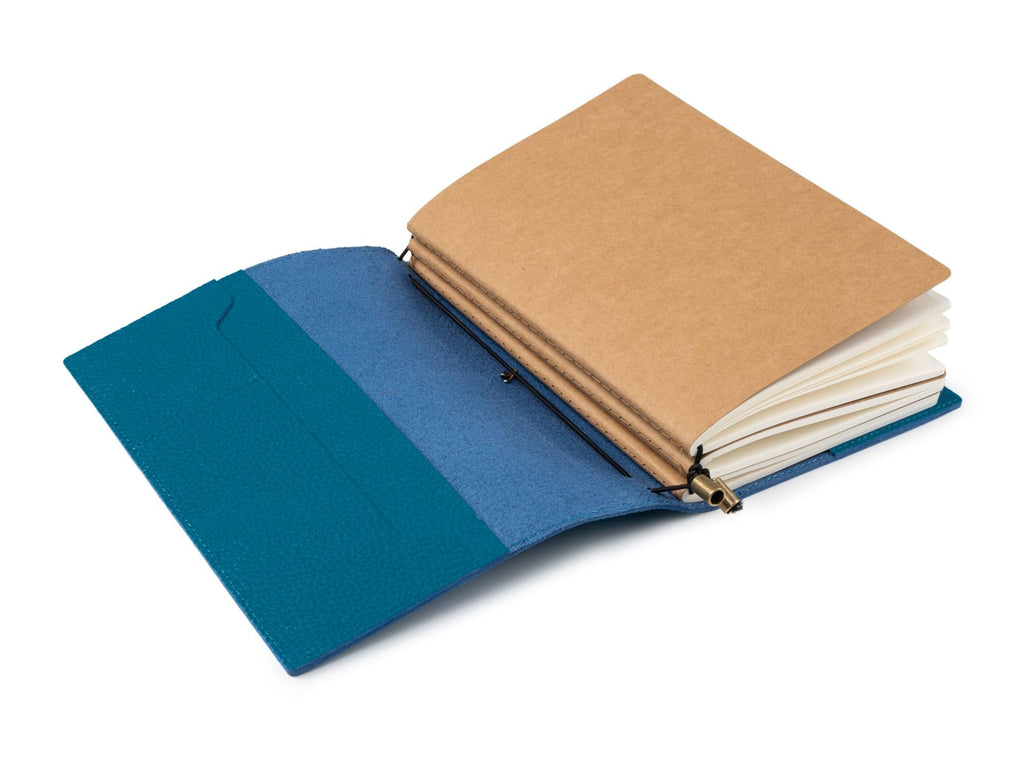 Damit keine Erinnerung verlorengeht: Wanderings A5 Travelers Notebook mit Fächern – Echtes Leder Journal, 6" x8,5/15 x 22cm Nachfüllbares Reisetagebuch, um alle Abenteuer des Lebens festzuhalten, 120 GSM Blanko Einlagen