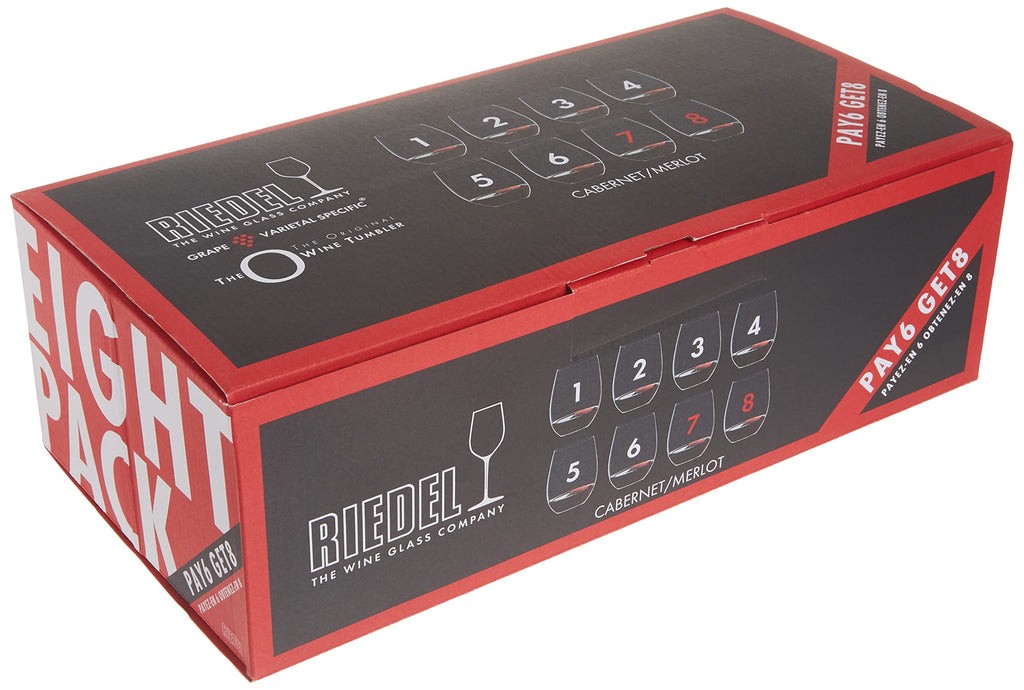 Sehr edel und ungewöhnlich: RIEDEL The O Wine Tumbler Cabernet/Merlot, 4 zum Preis von 3, Kristallglas, alle Riedel Gläser sind spülmaschinenfest.