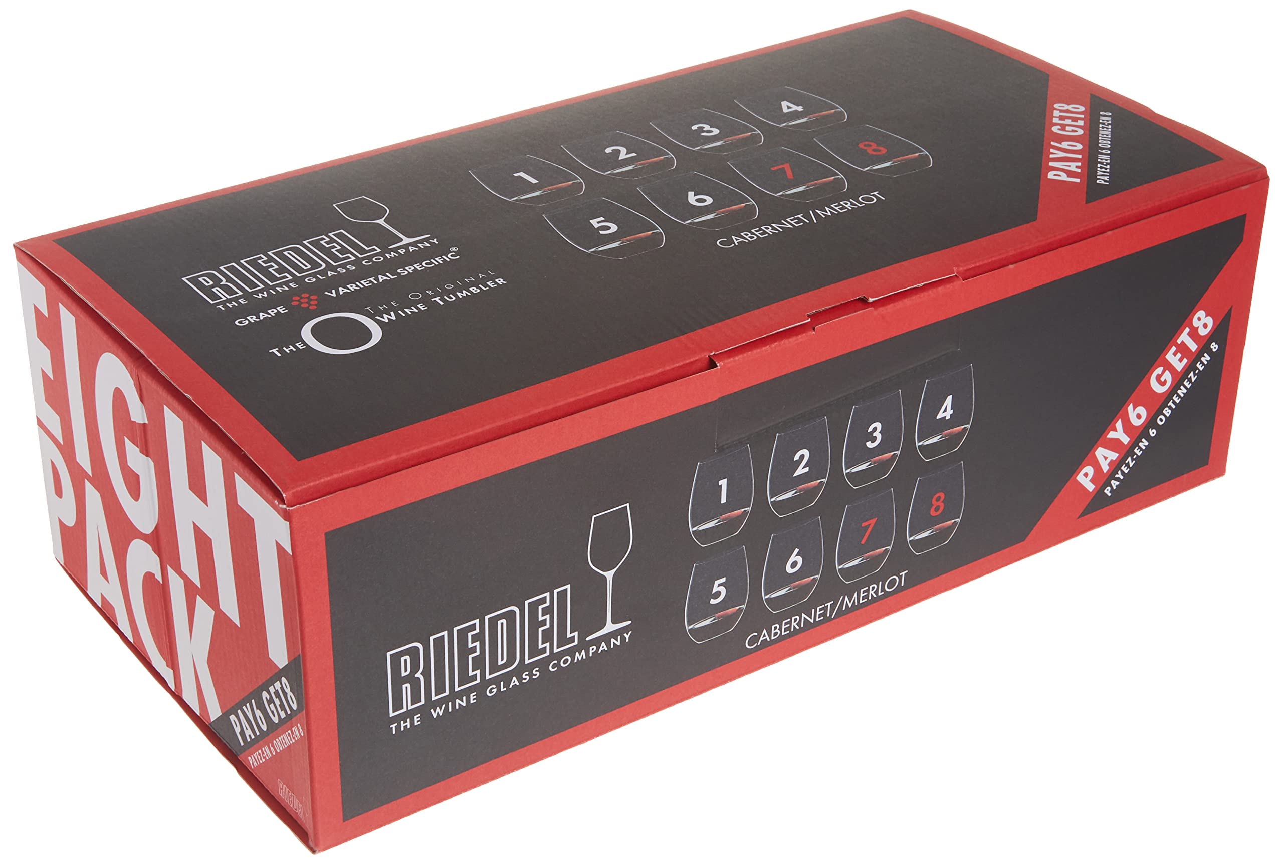 Sehr edel und ungewöhnlich: RIEDEL The O Wine Tumbler Cabernet/Merlot, 4 zum Preis von 3, Kristallglas, alle Riedel Gläser sind spülmaschinenfest.