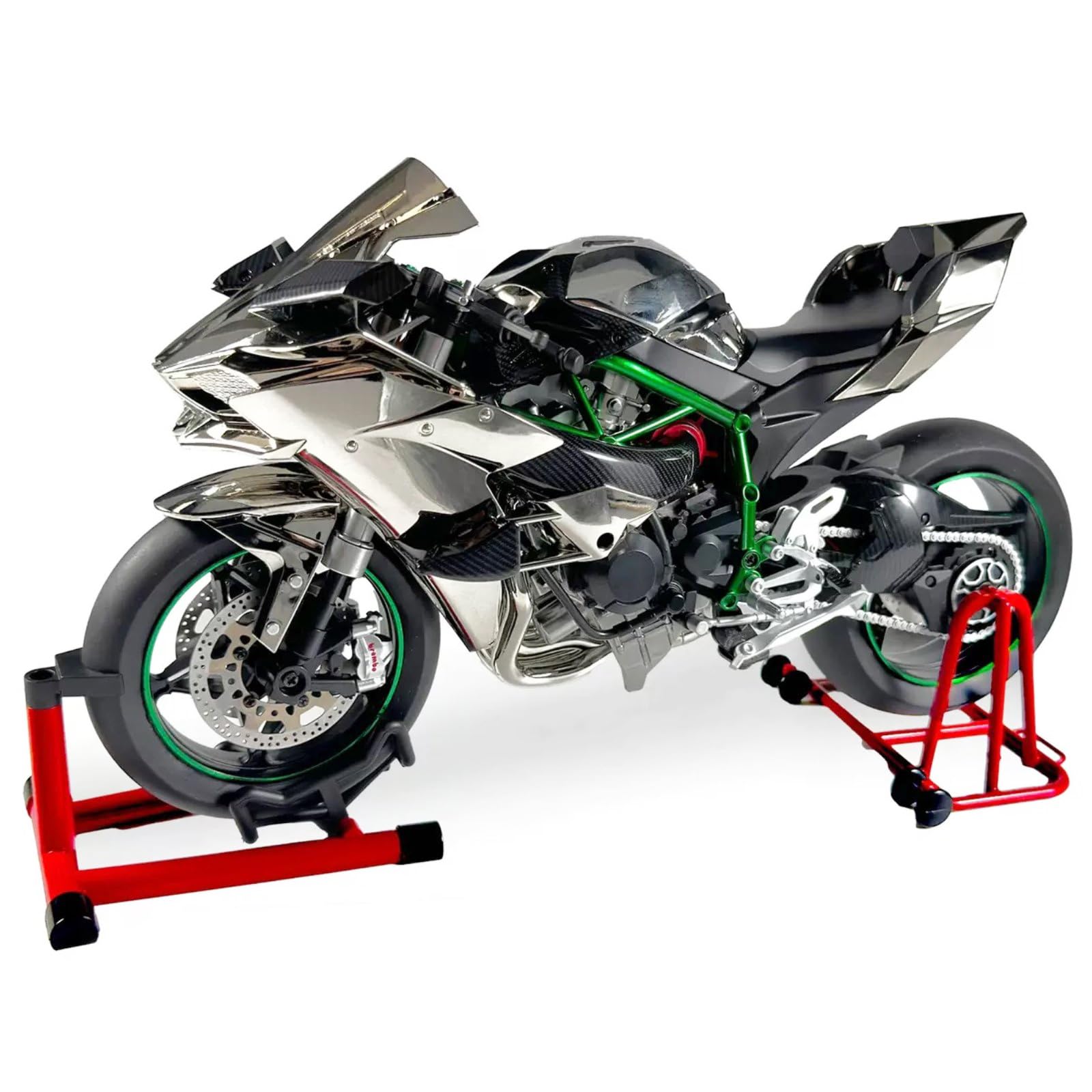Was Du schon immer wolltest: Diecast-Motorrad mit Sound & Licht Funktionen, Hochglanz-Spray-Finish, Gummireifen, Premium Sammlerstück, Maßstab 1/6