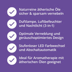 AAAAroma! Moderner Keramik Aroma Diffuser für ätherische Öle mit LED Licht 3-in-1: Ultraschall Diffusor, Luftbefeuchter und Nachtlicht - 100 ml Wassertank (Schwarz)