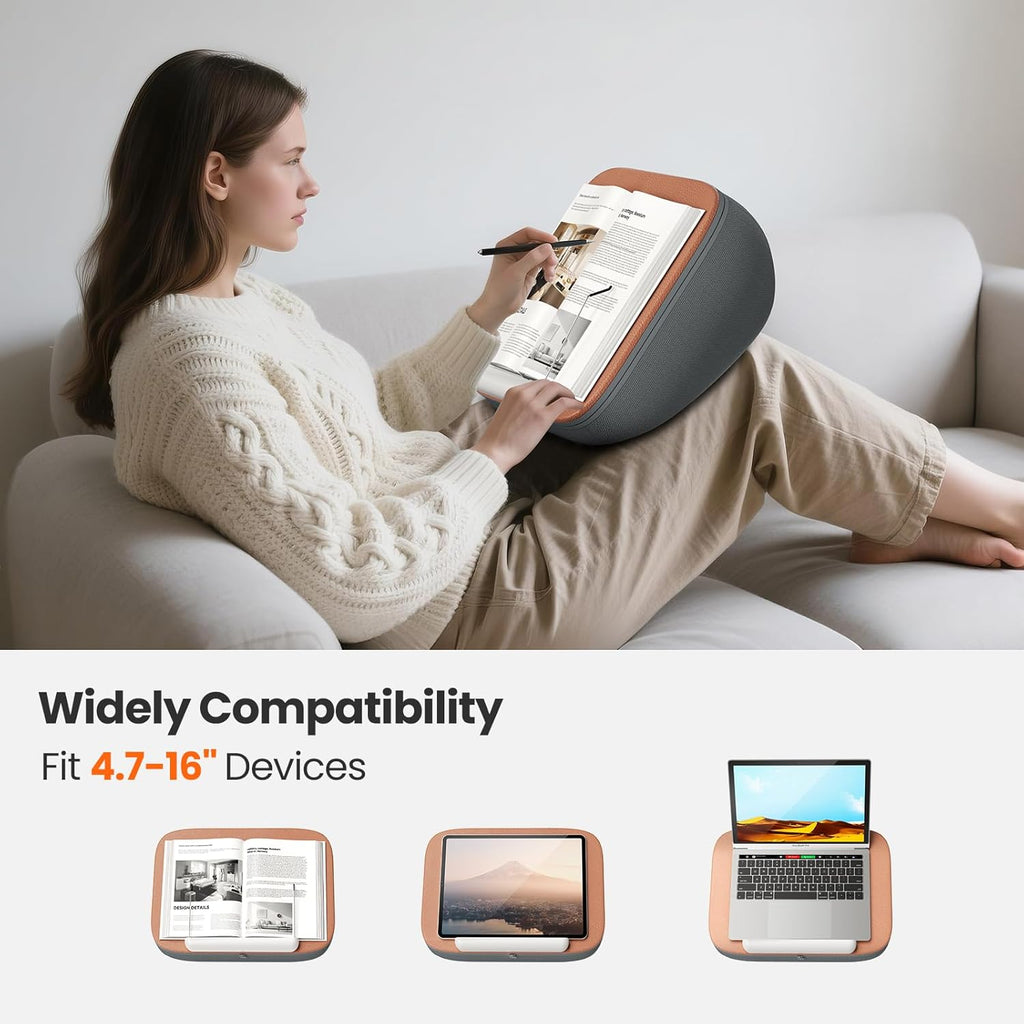 Leseratte? Das ist für Dich: Tounee Buchstütze - Ultraweiche Laptisch-Auflage für Bücher, Tablets & E-Reader - Handfreies Lesen in Bett/Couch - Reduziert Nackenverspannungen - Ideal für Bücher- & E-Reader-Fans