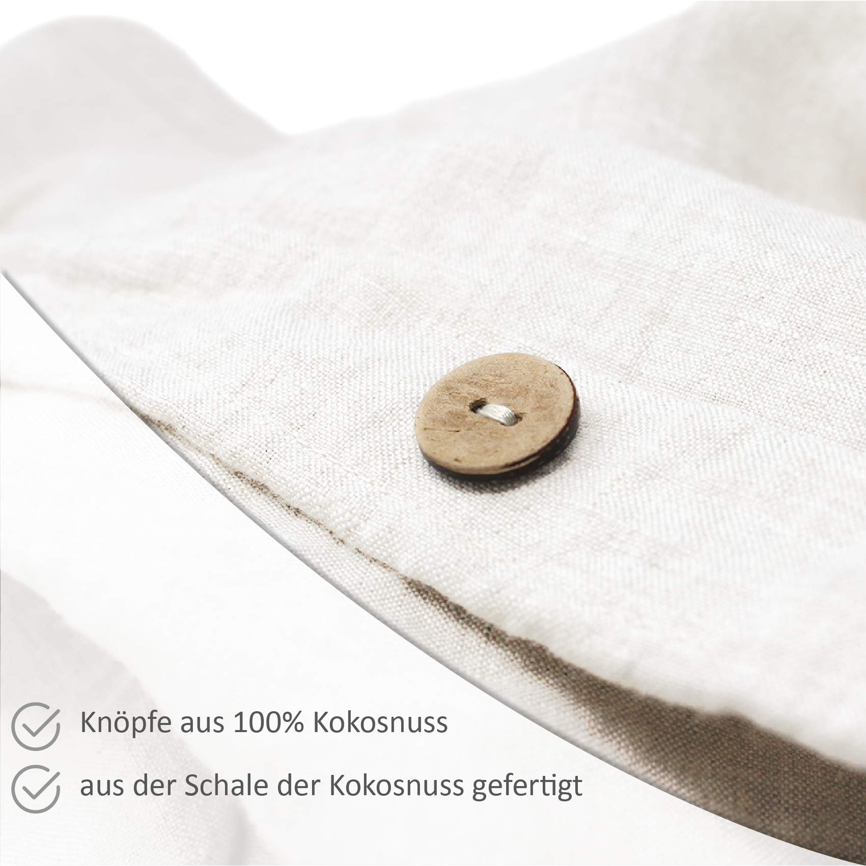 Schlaf schön! Leinen-Bettwäsche aus 100% Leinen (Bettwäsche-Set: Decke 135 x 200 cm und Kissen 80 x 80 cm), Stonewashed Leinenbettwäsche Natur beige, Bettbezug aus hochwertigem reinem Leinen