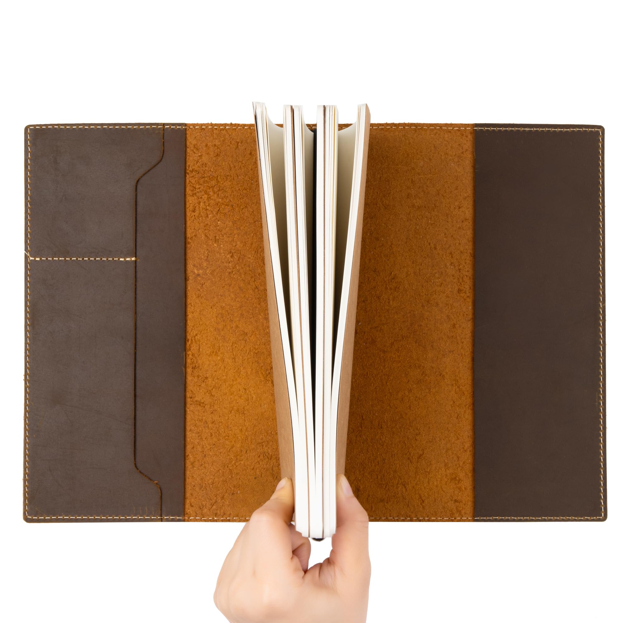 Damit keine Erinnerung verlorengeht: Wanderings A5 Travelers Notebook mit Fächern – Echtes Leder Journal, 6" x8,5/15 x 22cm Nachfüllbares Reisetagebuch, um alle Abenteuer des Lebens festzuhalten, 120 GSM Blanko Einlagen