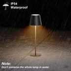 Es werde Licht: Klighten 2 Stück LED Dimmbare Akku Tischlampe, kabellos, wiederaufladbar, warme Lichtfarbe 3000K, Tischleuchte für Innen und Aussen mit USB-C, Aluminium, IP54 Wasserdicht, Dunkelgrau
