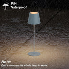 Es werde Licht: Klighten 2 Stück LED Dimmbare Akku Tischlampe, kabellos, wiederaufladbar, warme Lichtfarbe 3000K, Tischleuchte für Innen und Aussen mit USB-C, Aluminium, IP54 Wasserdicht, Dunkelgrau