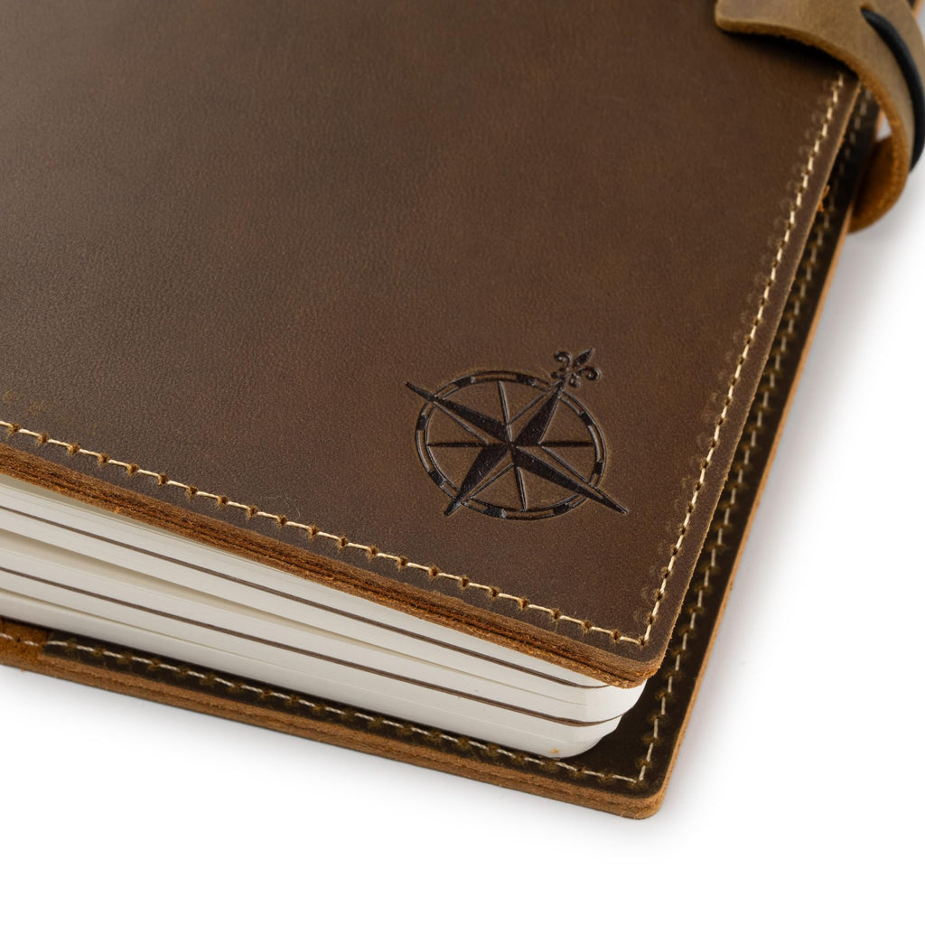 Damit keine Erinnerung verlorengeht: Wanderings A5 Travelers Notebook mit Fächern – Echtes Leder Journal, 6" x8,5/15 x 22cm Nachfüllbares Reisetagebuch, um alle Abenteuer des Lebens festzuhalten, 120 GSM Blanko Einlagen