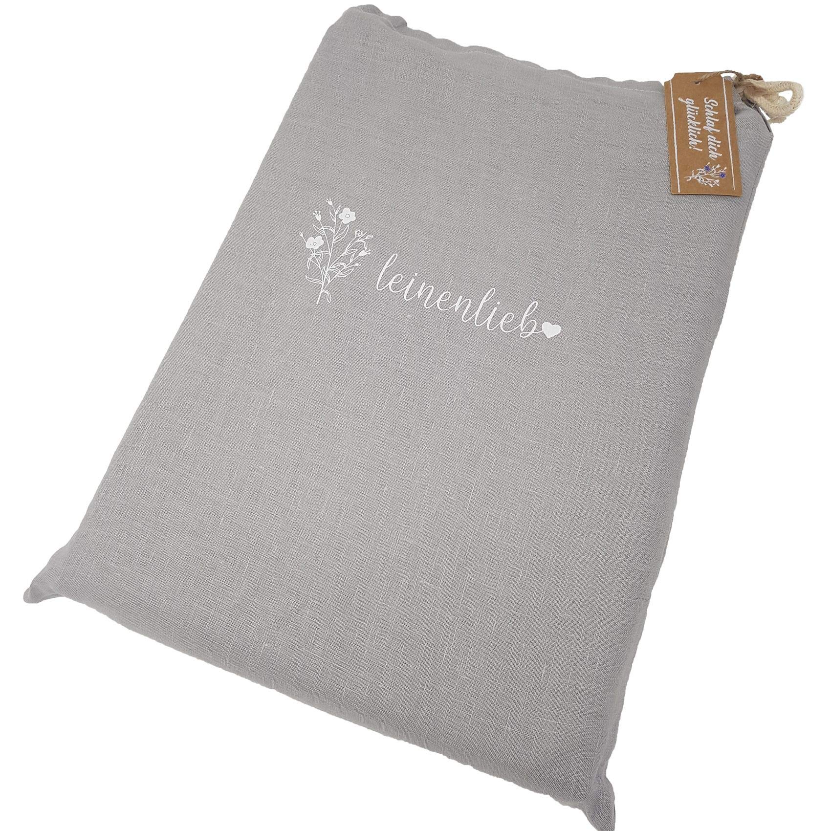 Schlaf schön! Leinen-Bettwäsche aus 100% Leinen (Bettwäsche-Set: Decke 135 x 200 cm und Kissen 80 x 80 cm), Stonewashed Leinenbettwäsche Natur beige, Bettbezug aus hochwertigem reinem Leinen