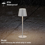 Es werde Licht: Klighten 2 Stück LED Dimmbare Akku Tischlampe, kabellos, wiederaufladbar, warme Lichtfarbe 3000K, Tischleuchte für Innen und Aussen mit USB-C, Aluminium, IP54 Wasserdicht, Dunkelgrau