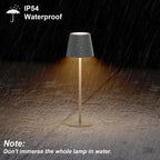 Es werde Licht: Klighten 2 Stück LED Dimmbare Akku Tischlampe, kabellos, wiederaufladbar, warme Lichtfarbe 3000K, Tischleuchte für Innen und Aussen mit USB-C, Aluminium, IP54 Wasserdicht, Dunkelgrau