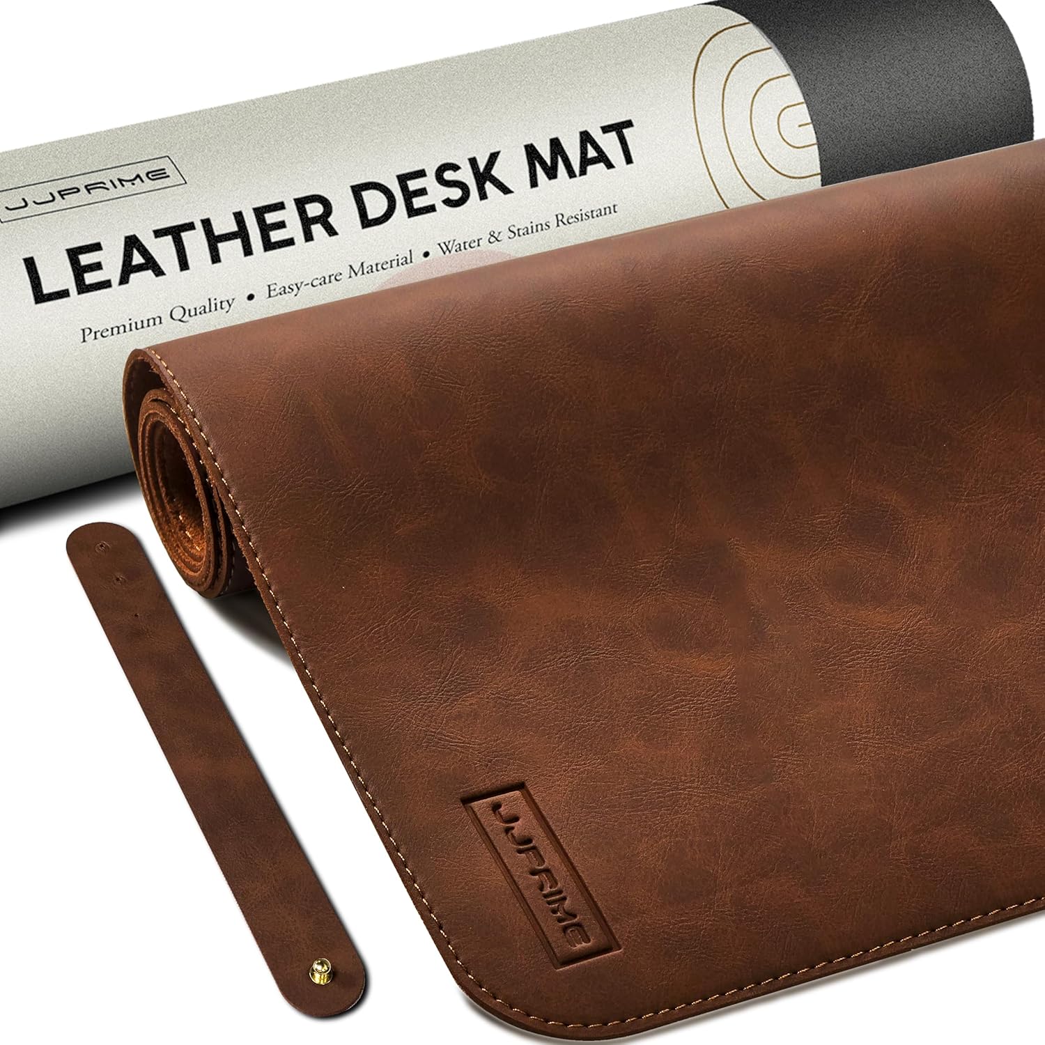 Fühlt sich gut an! Schreibtischunterlage aus Leder oder XXL Mauspad, Grösse 900x400 (Braun)