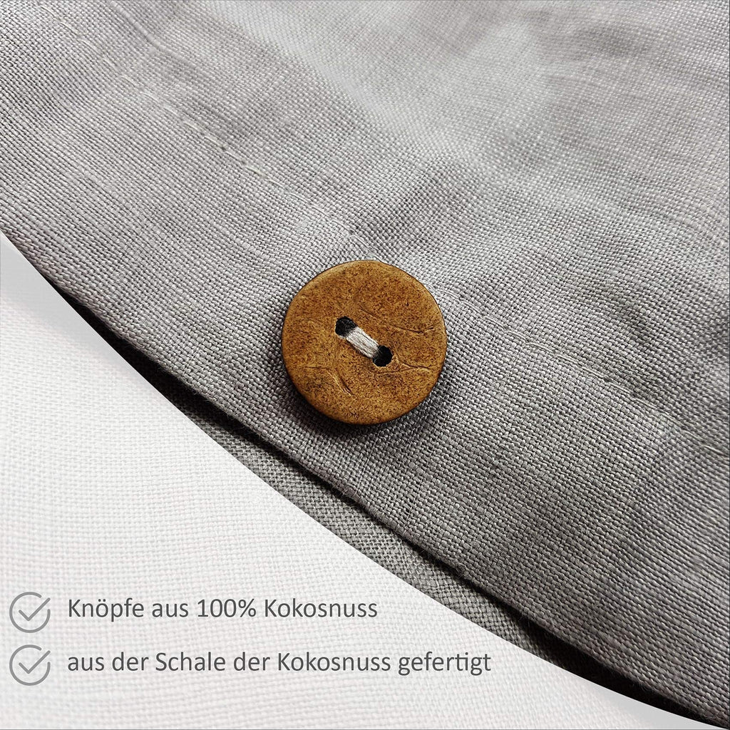 Schlaf schön! Leinen-Bettwäsche aus 100% Leinen (Bettwäsche-Set: Decke 135 x 200 cm und Kissen 80 x 80 cm), Stonewashed Leinenbettwäsche Natur beige, Bettbezug aus hochwertigem reinem Leinen
