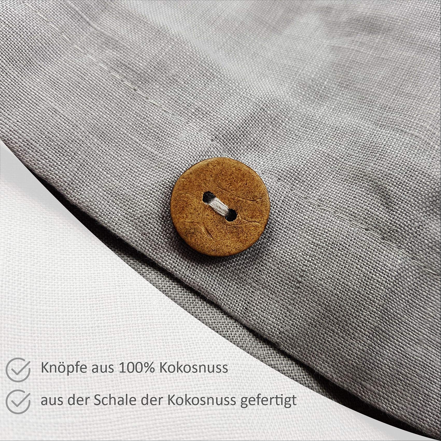 Schlaf schön! Leinen-Bettwäsche aus 100% Leinen (Bettwäsche-Set: Decke 135 x 200 cm und Kissen 80 x 80 cm), Stonewashed Leinenbettwäsche Natur beige, Bettbezug aus hochwertigem reinem Leinen